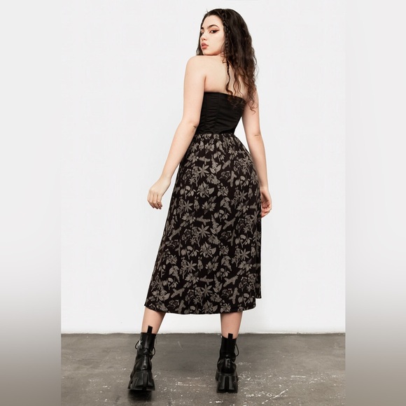 Disturbia Poisonous Plant Split Midi Skirt US 8 / UK 12 - Picture 3 of 11